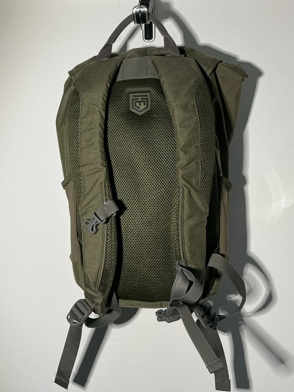 Anna Olive Green Canvas Backpack with Dark Gray Straps